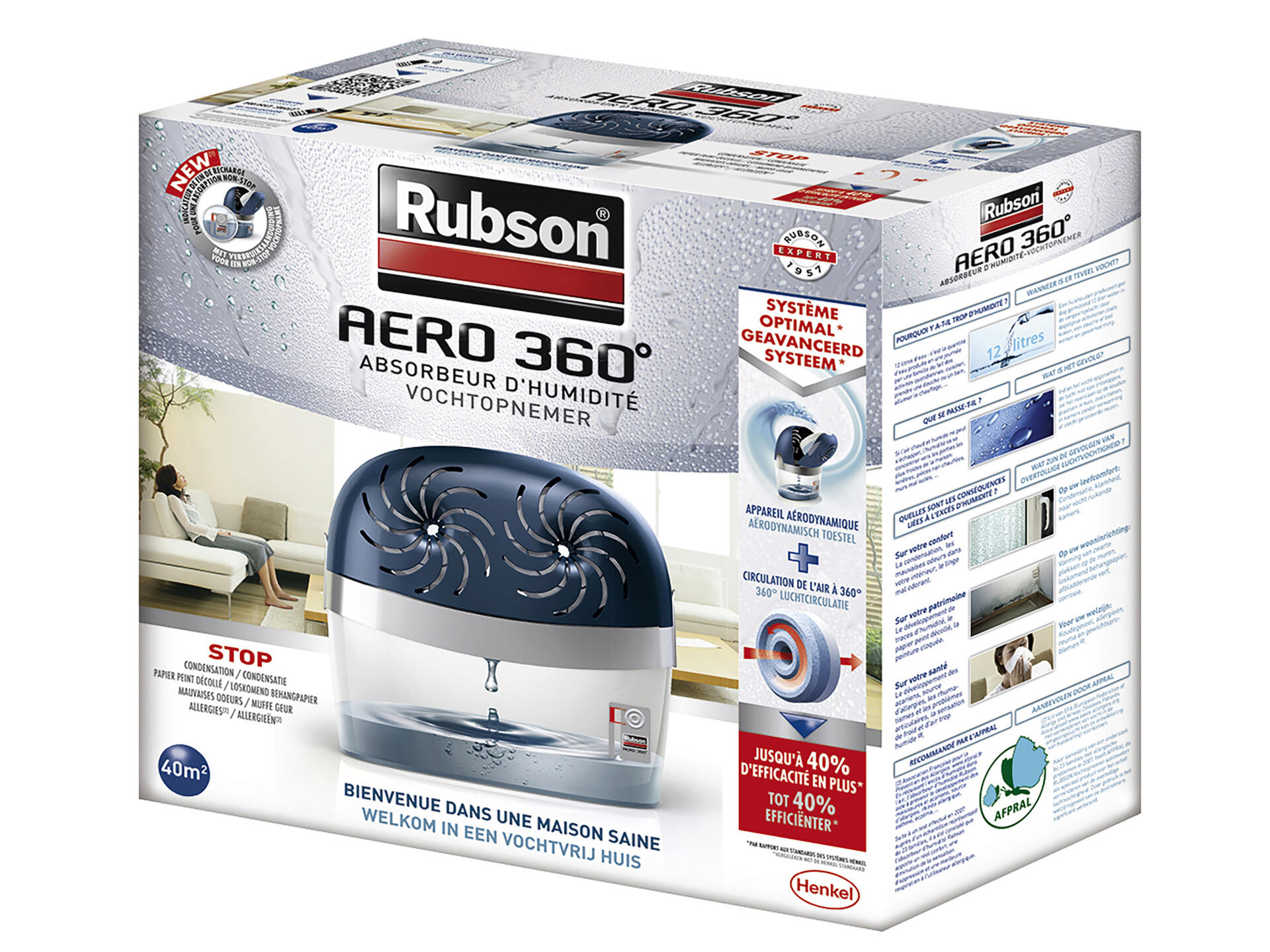 Rubson Aero 360 Vochtopnemer 900 g voor 40 m2