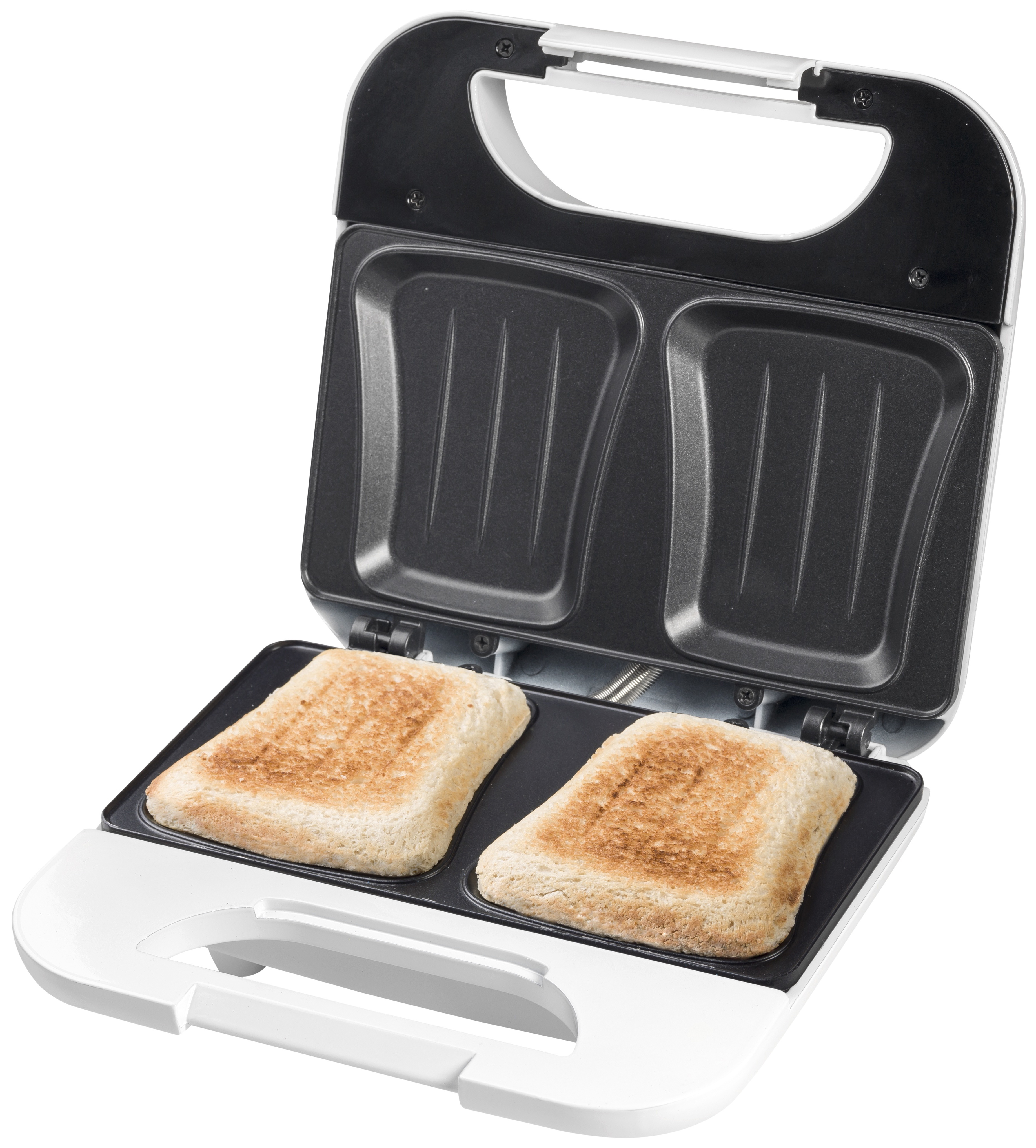 Bestron croquemaker ASM750W, Tosti 750 Watt, Wit, 2 hele sandwiches