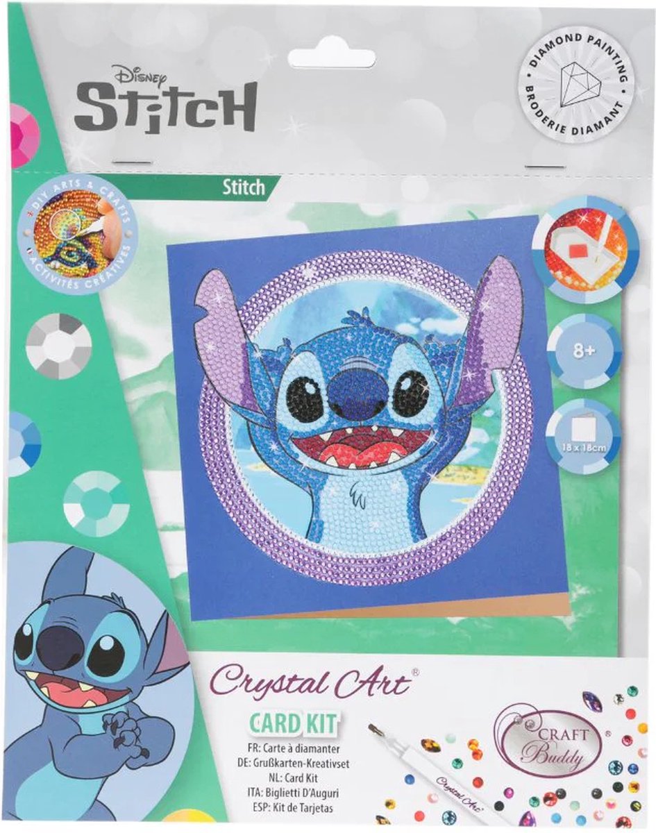 Crystal Art Card Kit 18X18 cm - Disney Stitch