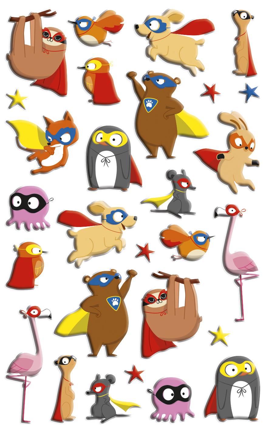 Maildor 3D Stickers Cooky Dieren 7.5x12cm - 1 Vel - Superhelden
