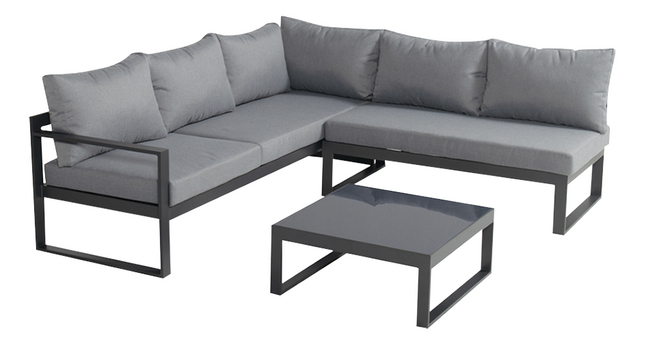 Hartman Vienna Loungeset Alu Xerix Hoekzetel + Salontafel met Keramiek Blad