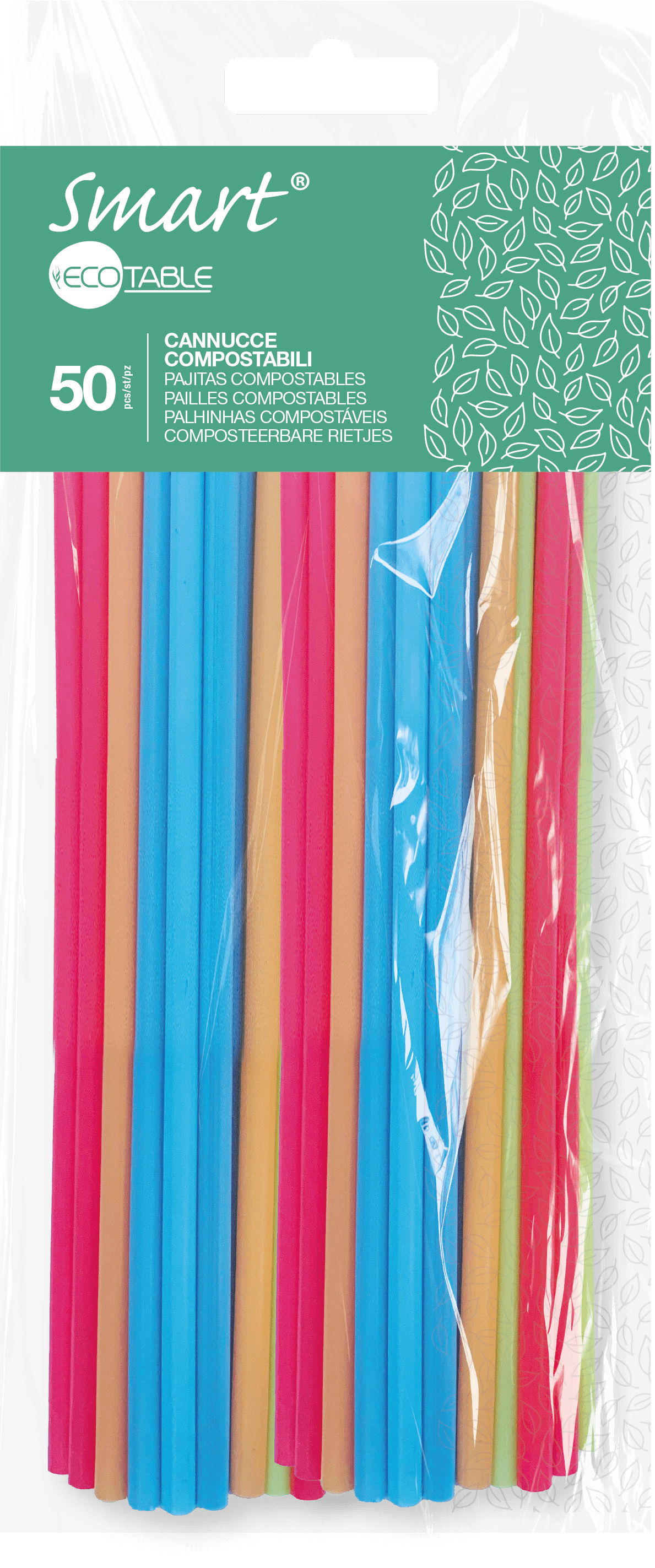 Perla Festa Gekleurde Rietjes Composteerbaar 50 stuks