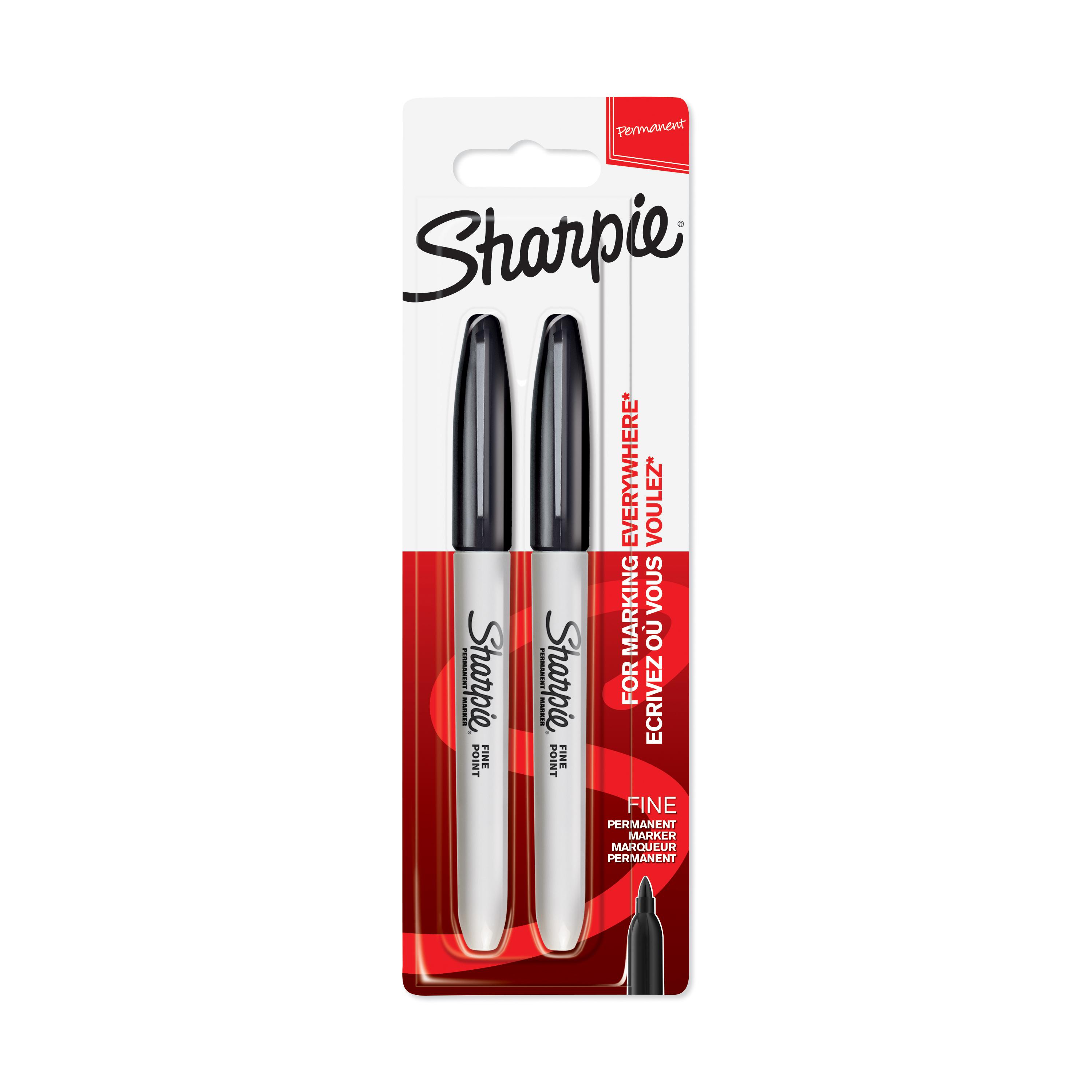 Sharpie Permanent Marker Fijn Zwart 2 stuks - Blister