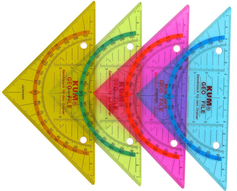 Geodriehoek - Geo File Kum - Assorti - Technisch Tekenen - Prijs per Stuk