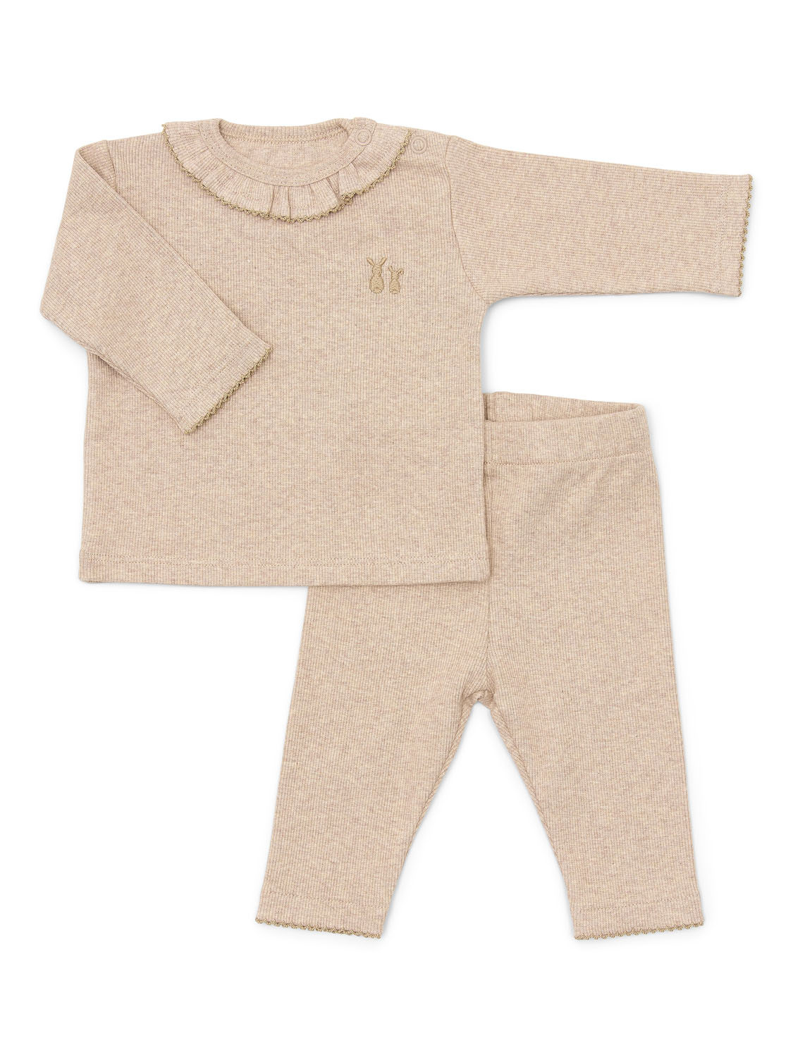 Poetree Broek+T-shirt Lilly Lm Rib Camel