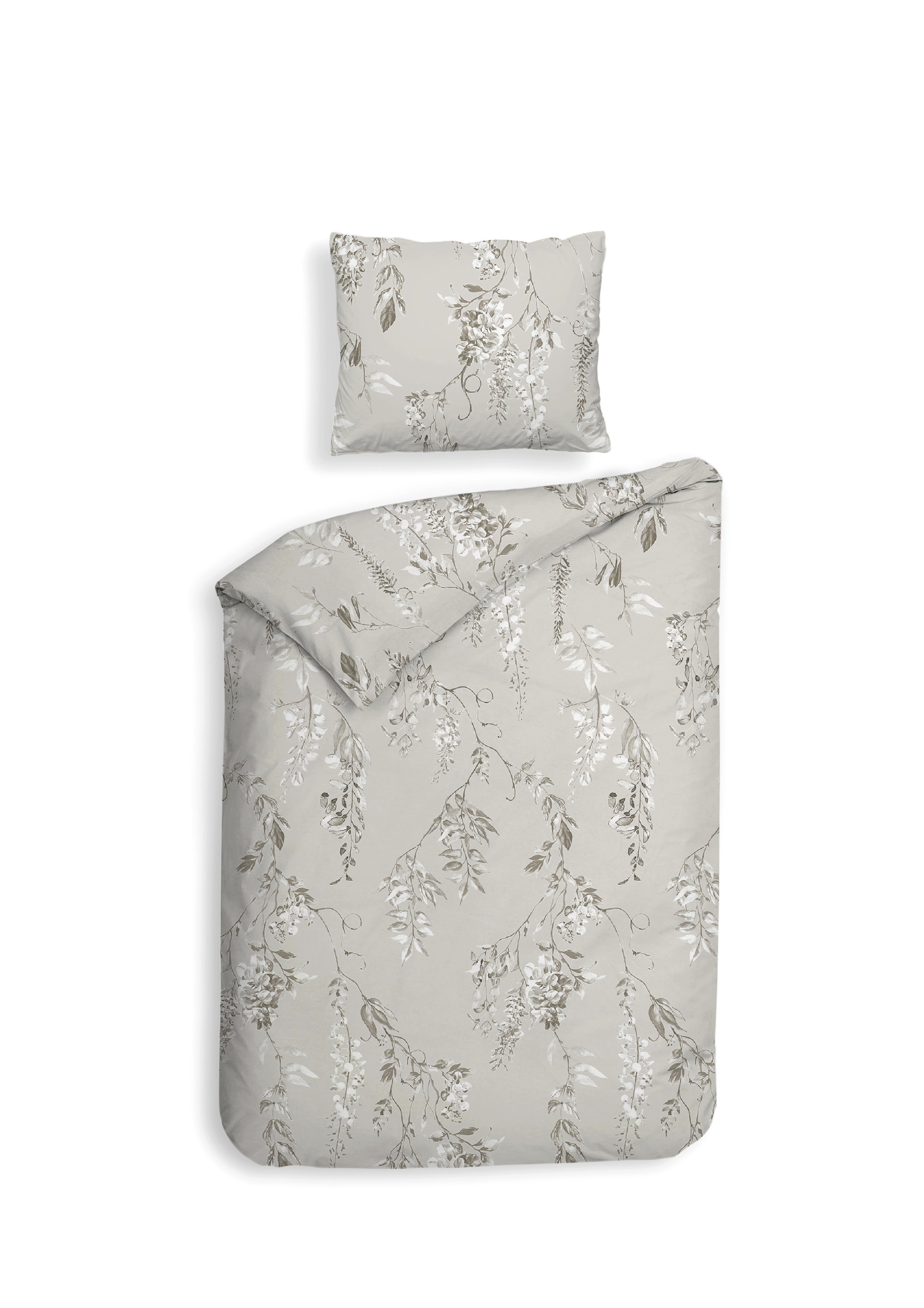 Heckettlane Dekbedovertrekset Chiara 140x220 cm Flanel Grijs