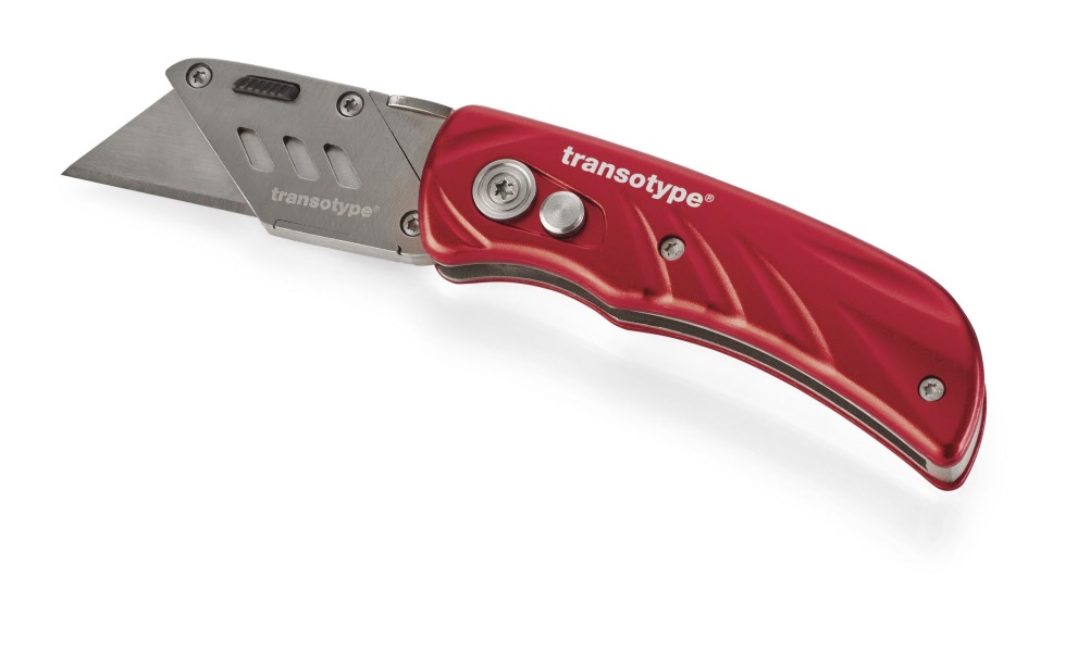 Transotype Cutter Pro Inklapbaar Rood - Aluminium - met 5 Mesjes