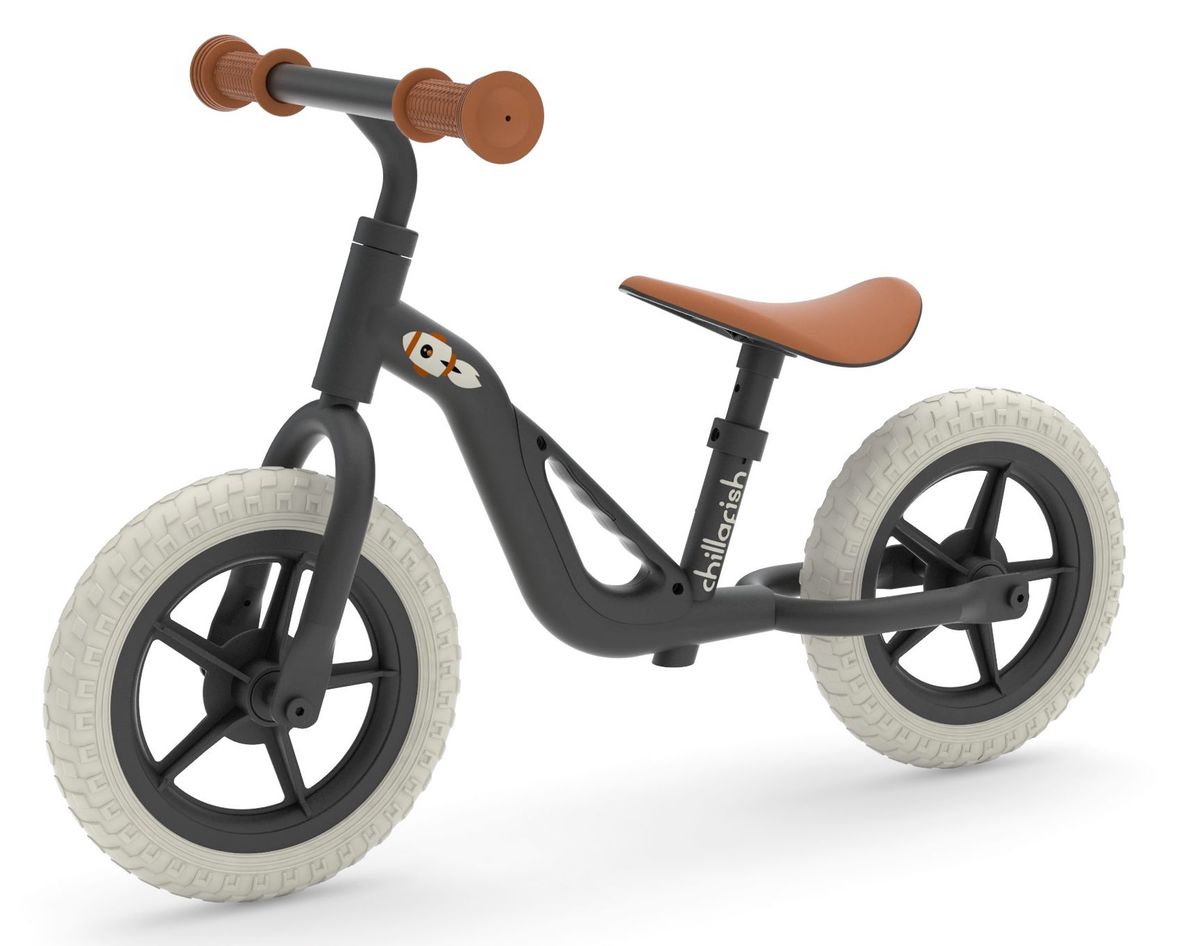Charlie Loopfiets Zwart, verstelbaar zadel, volle banden 10", 24 cm
