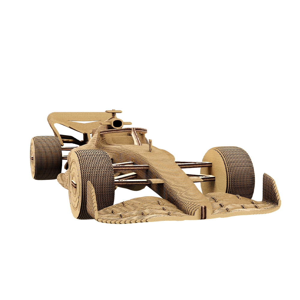 Cartonic 3D Puzzel Racewagen Karton - 367 stuks - 26x10x22 cm