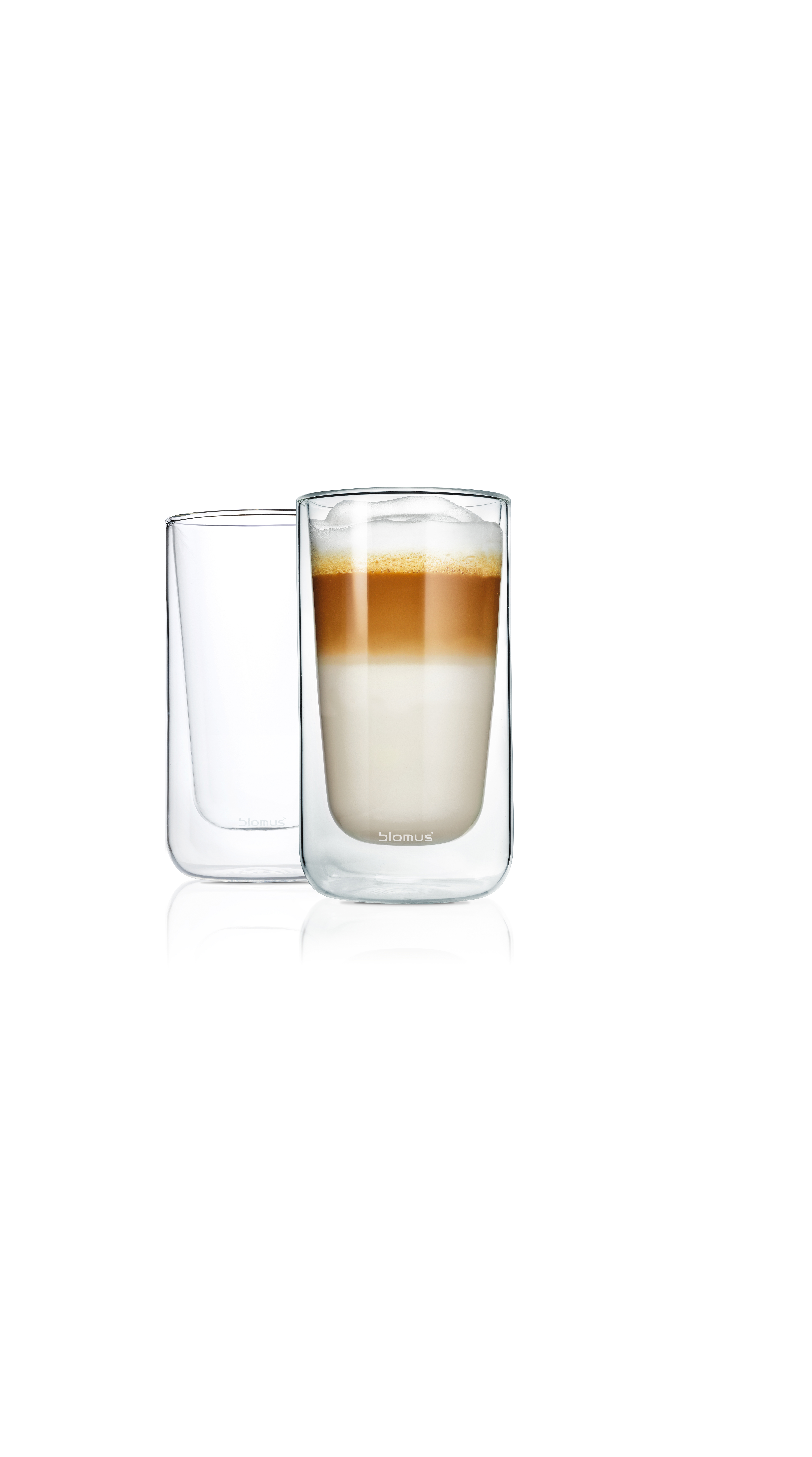 Blomus Latte Macchiatoglas Nero 320ml set 2 stuks - 14x7.5 cm - Insulated