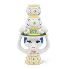 Bjorn Wiinblad Kaarshouder Roze 16cm Lady with Hat