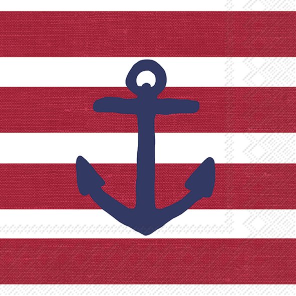 Ihr Cocktailservetten 25x25 cm 20 stuks  Anchor - Rood