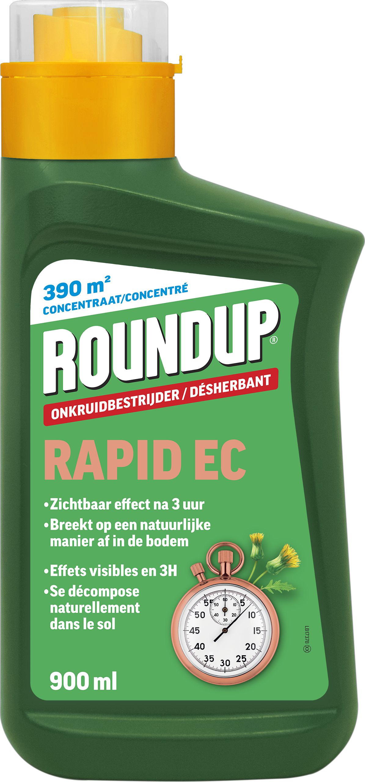 ROUNDUP Rapid EC Onkruidbestrijder 900 ml Geconcentreerd 565 g/l Pelargon