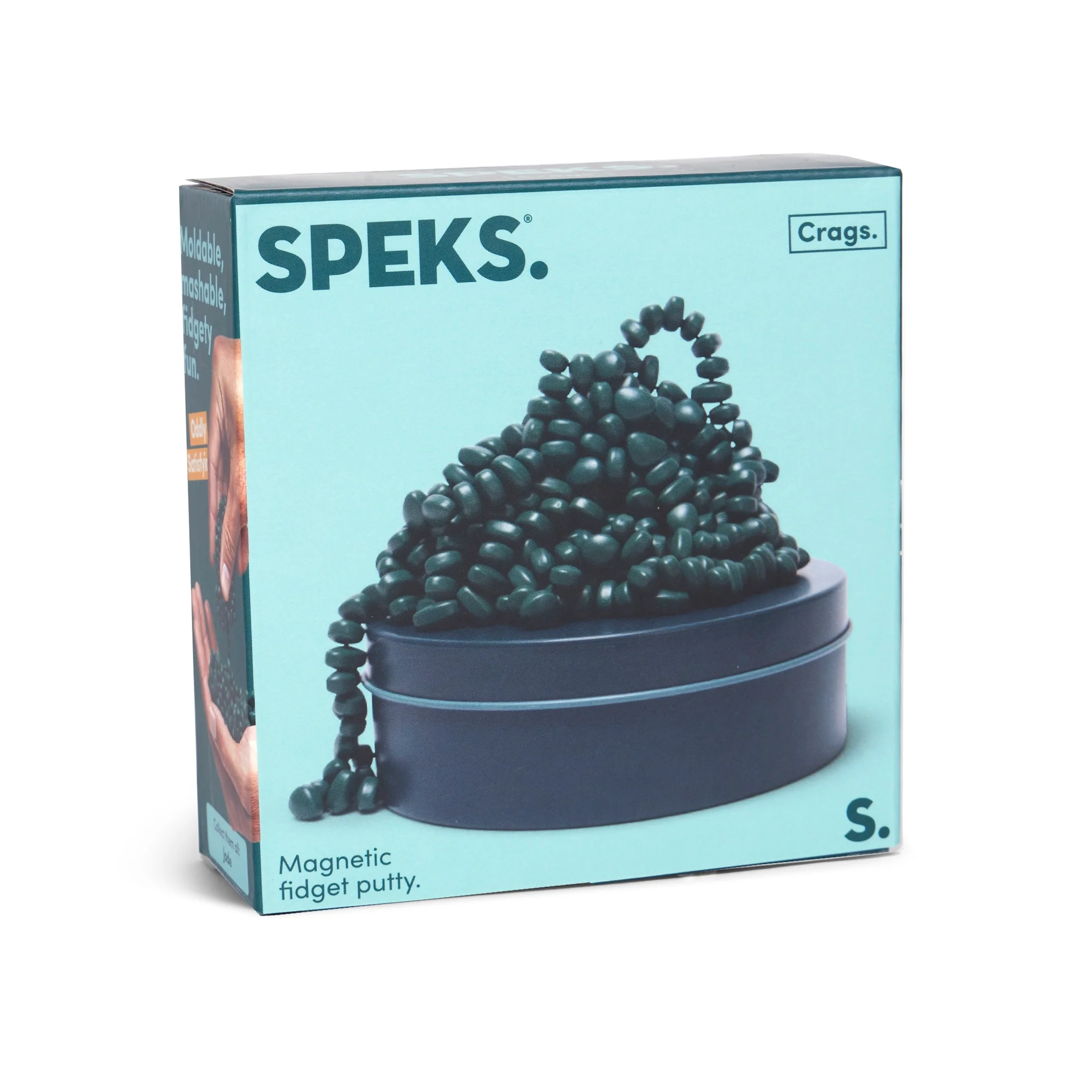 Speks Crags Magnetic Fidget Putty Matte Jade - 9.5x9.5x3.8 cm - Rare Earth Magnets