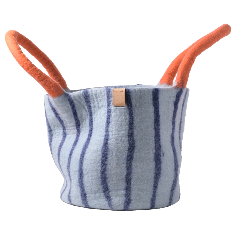 Aveva Mand Dusty Blue Stripes L 40x35 cm - Wol