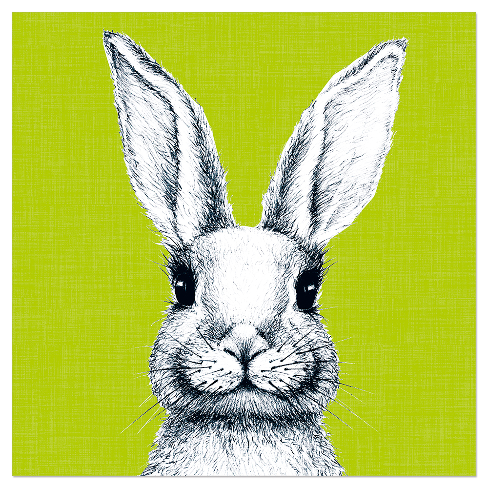 Artebene Servetten 33x33 cm Konijn Groen