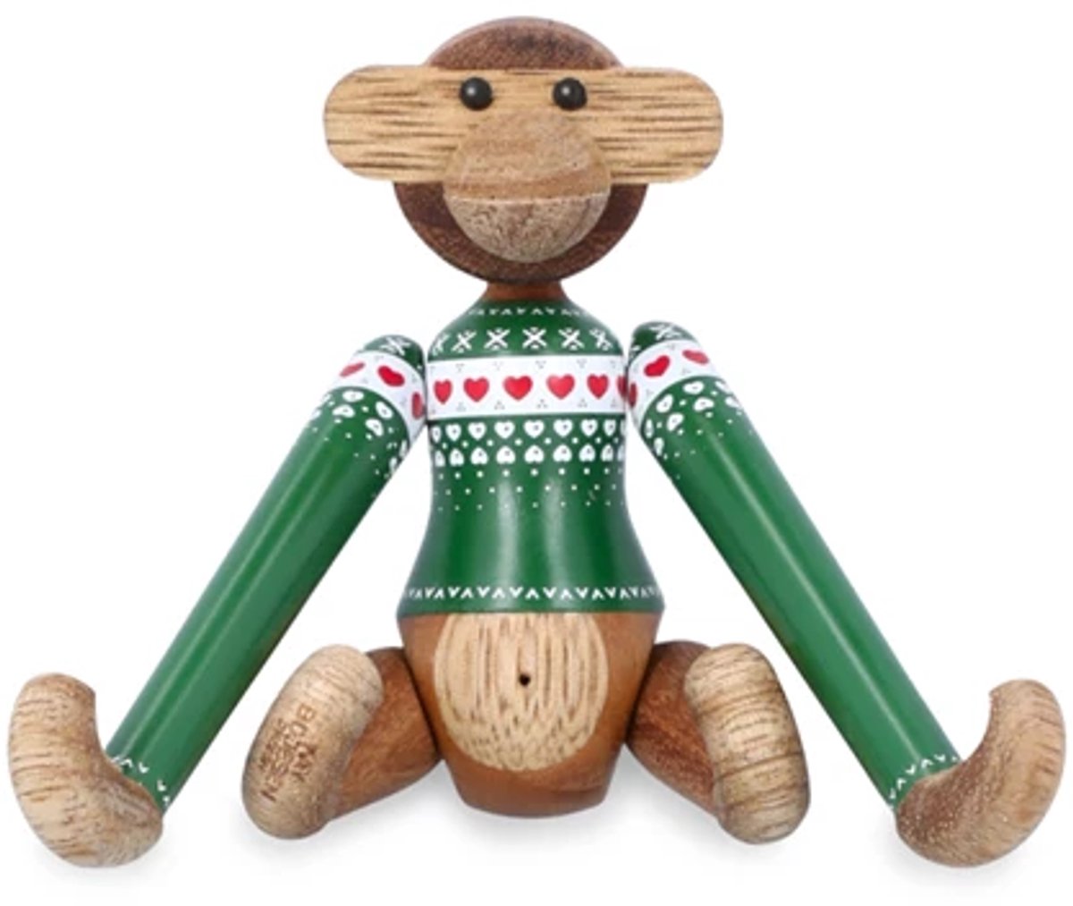 Kay Bojesen Aap met Kersttrui 10x3.5x9.5 cm - Teak/Limba