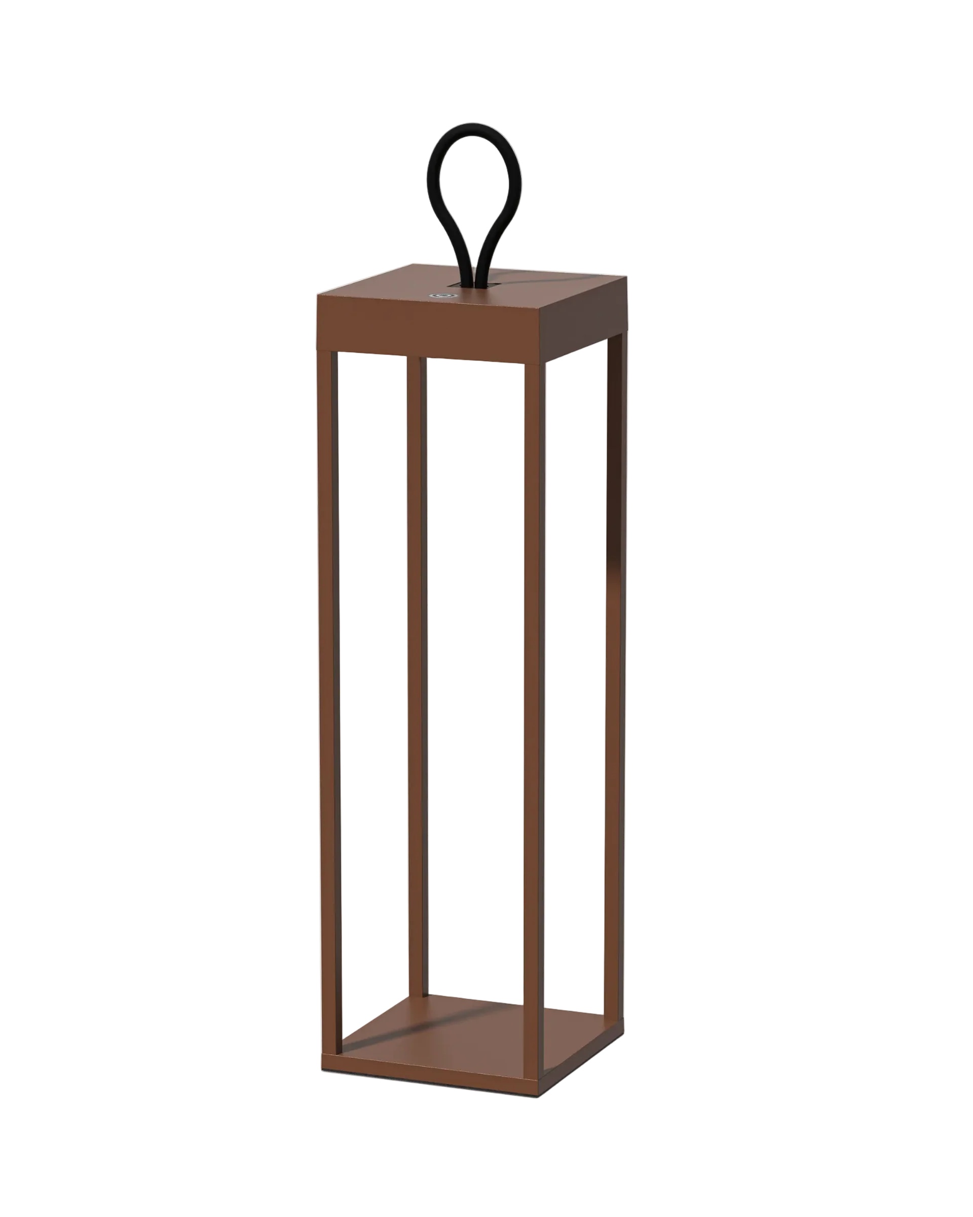 Qoozii Lantaarn Bali Corten 15x15x50 cm - Warm Licht - Dimbaar - Oplaadbaar via USB-C (incl.) - voor Binnen en Buiten