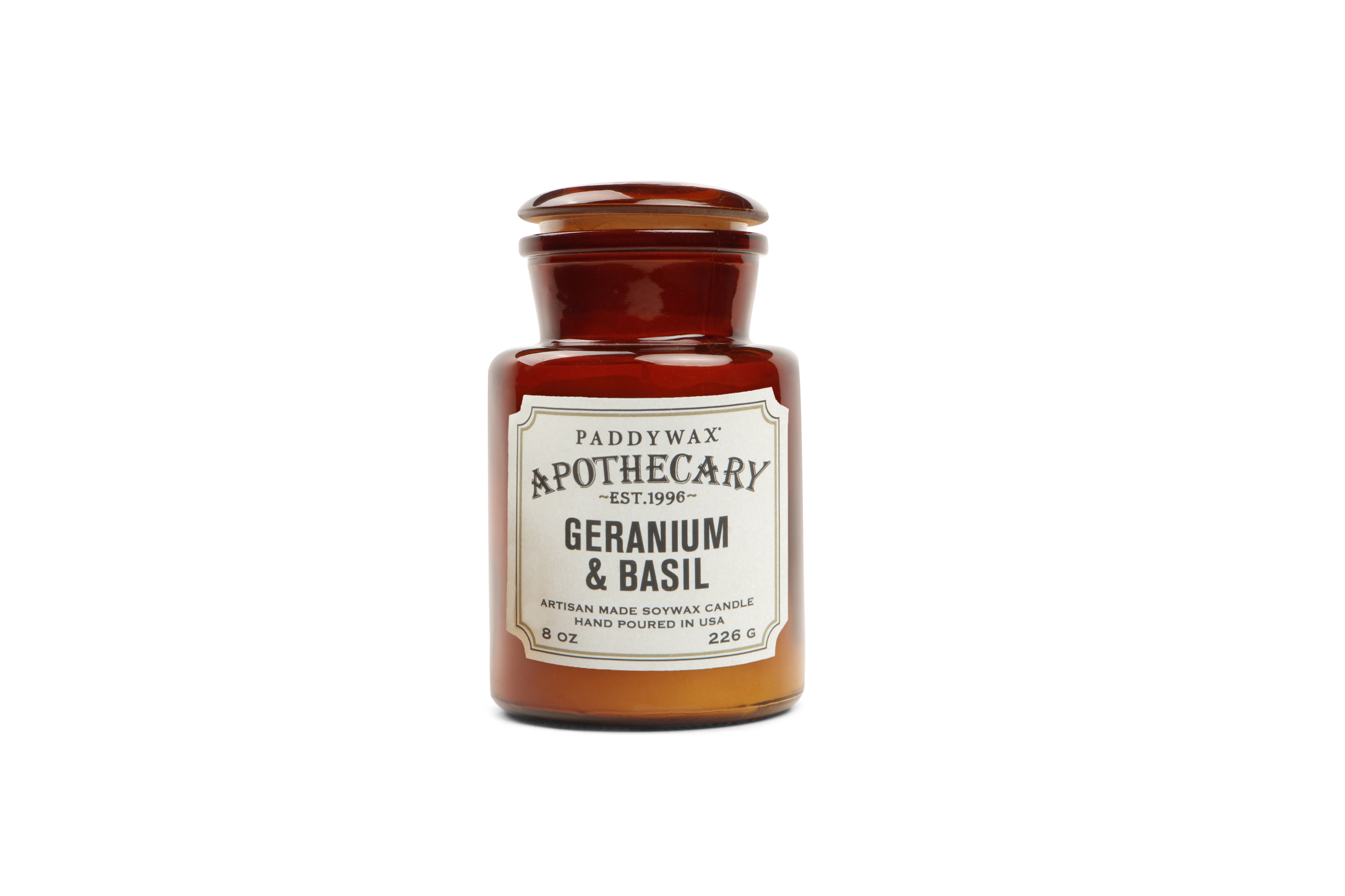 Paddywax Geurkaars Apothecary Geranium & Basil 226g - Glas
