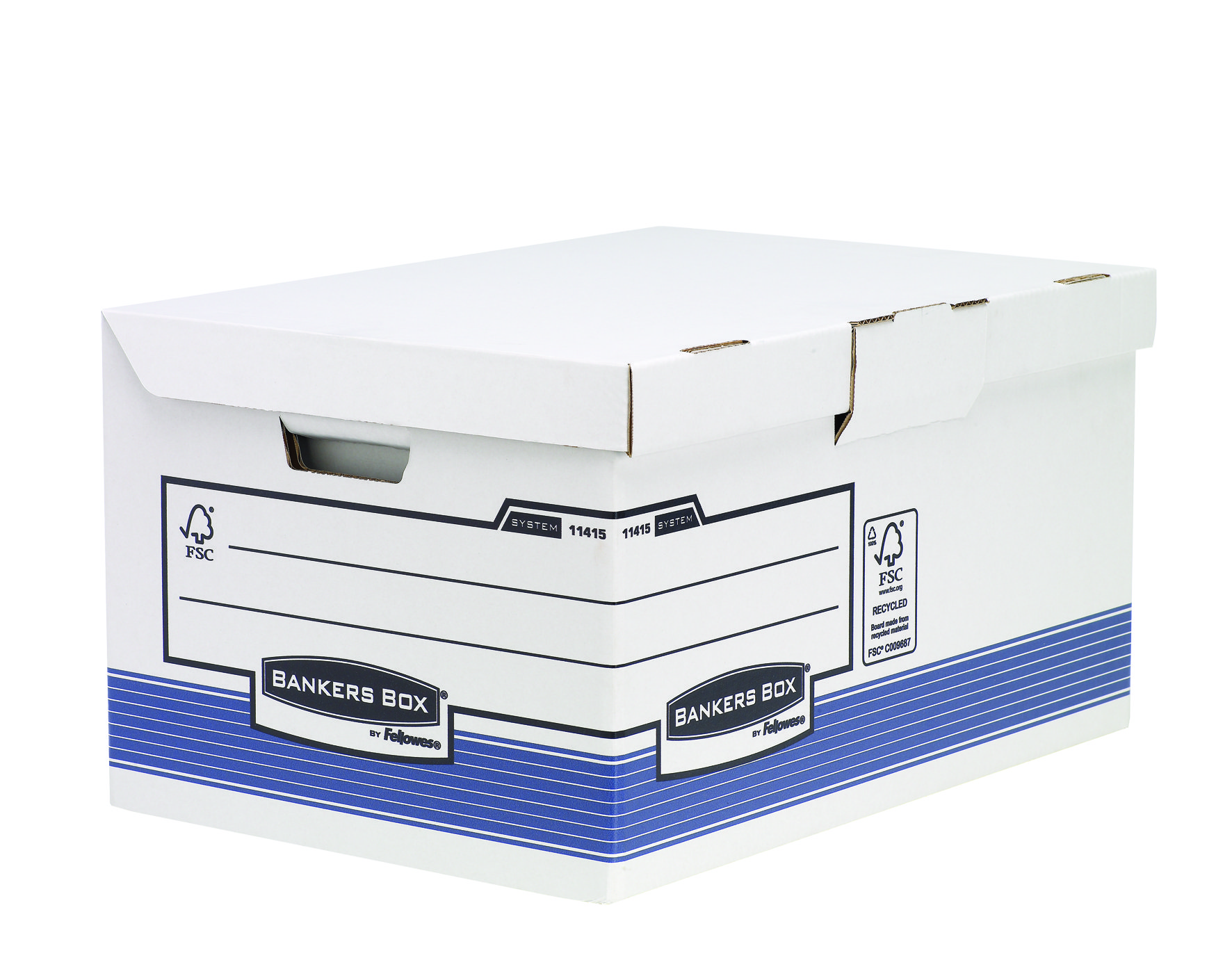 Bankers Box Opbergdoos Flip Top Maxi 31x39x56cm - Blauw/Wit - 2 Stuks