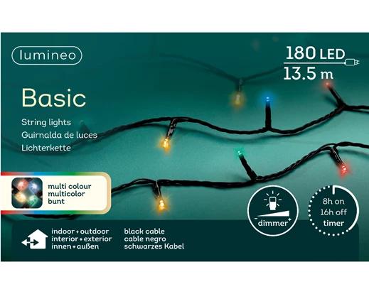 Kerstverlichting Basic LED 13.5m - 180 Lights - Black/Multicolor - In/Outdoor