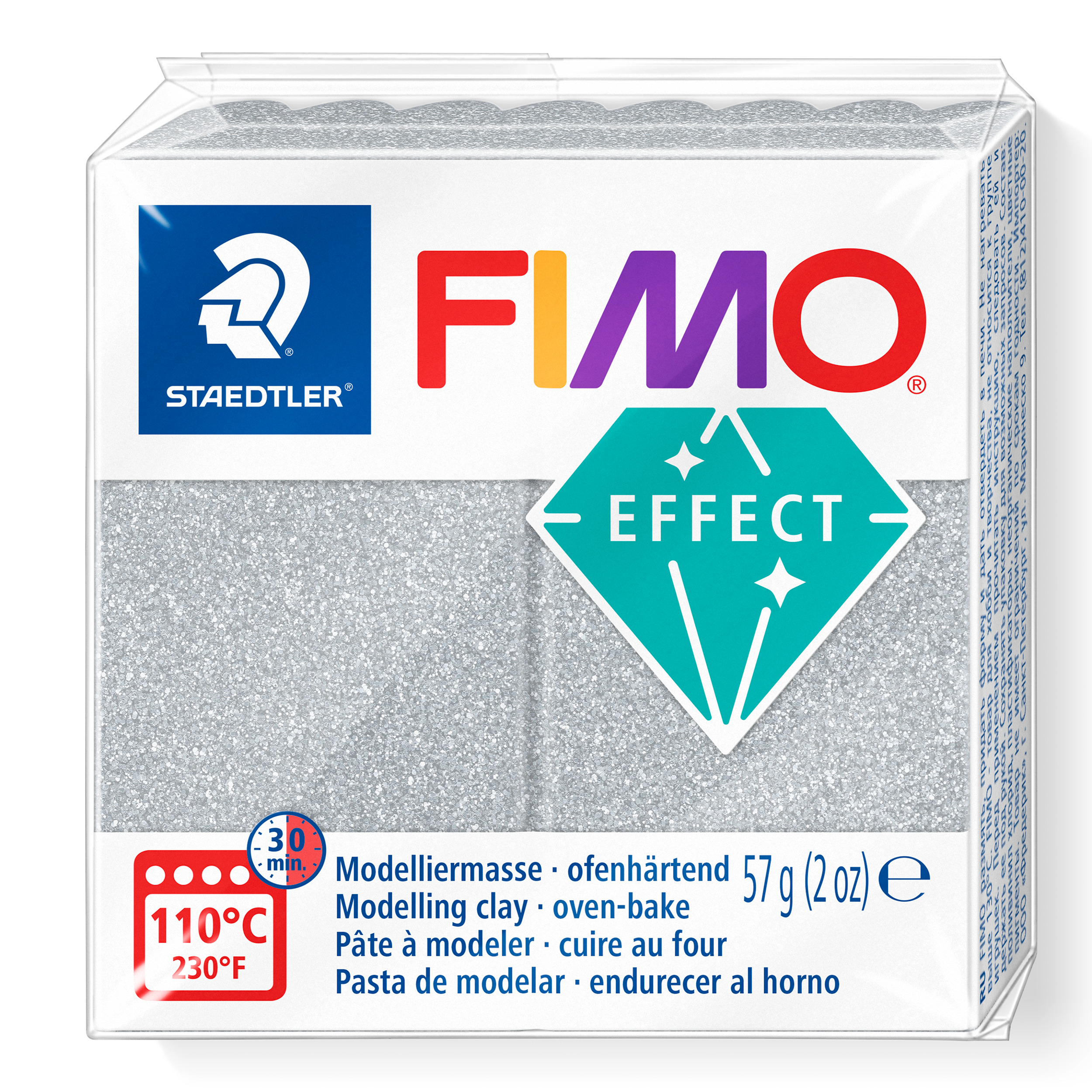 FIMO Boetseerklei Effect Glitter 57 g Zilver