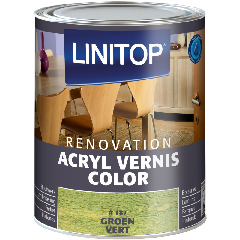 Linitop Acryl Vernis Color 250 ml Kleur 187 Groen