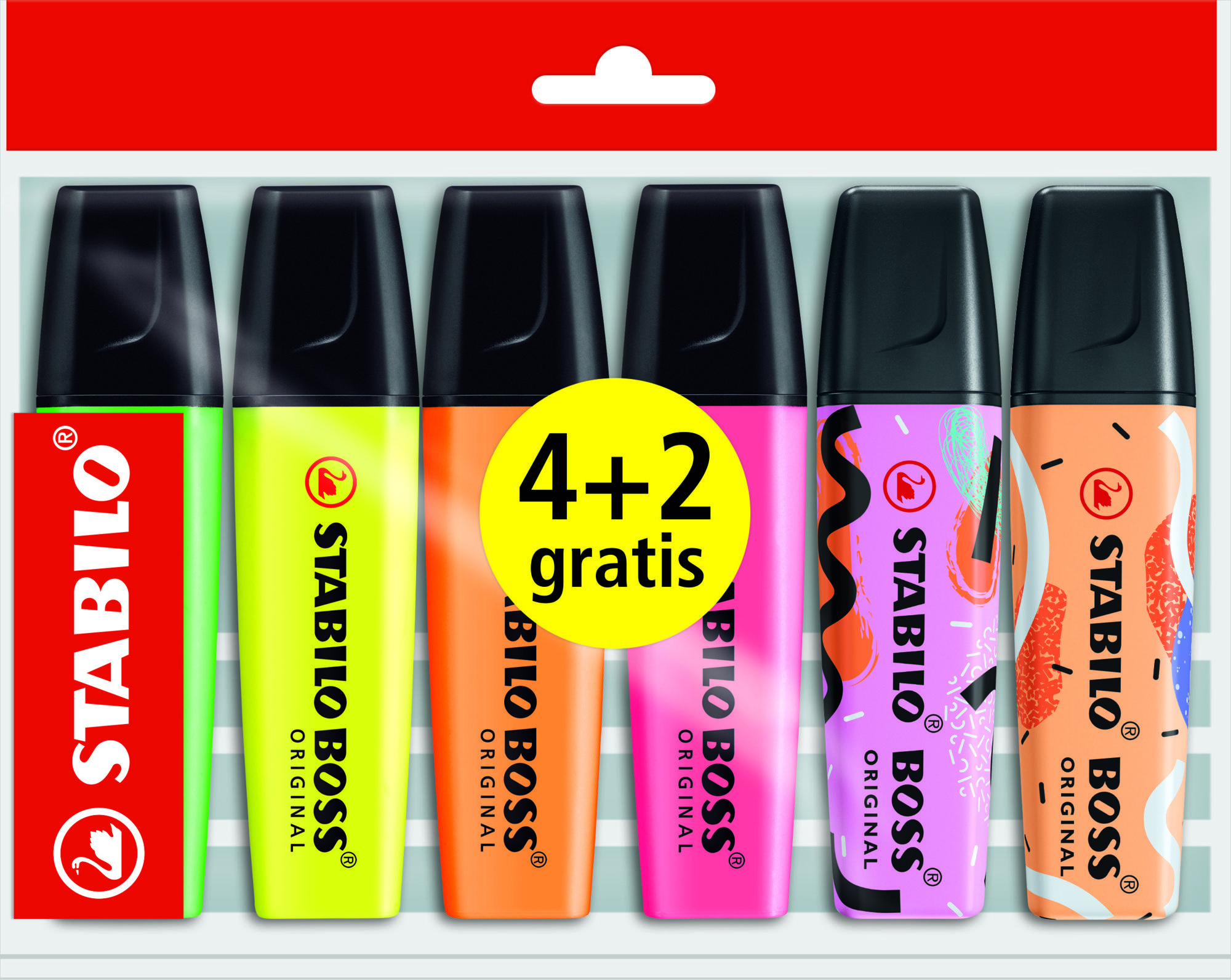 STABILO Markeerstift Boss ECO-Pack 4+2 Gratis