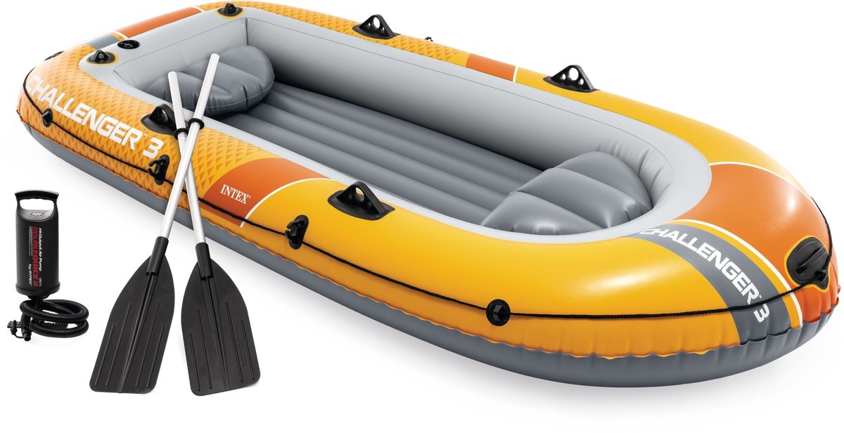 Intex Challenger 3 Boat Set Opblaasboot met Peddels