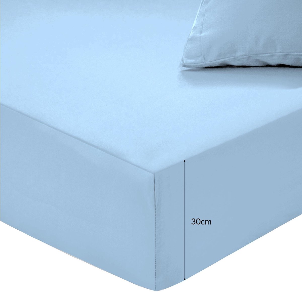 Dormi Bien Hoeslaken Jersey 140x200 cm Lichtblauw Hoekhoogte 30 cm