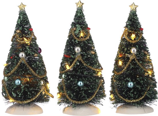 Luville Christmas Tree Flashing Lights set 3 stuks 15cm - op Batterijen (excl.)