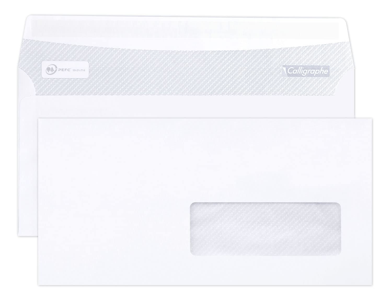 Clairefontaine Cello Enveloppen Wit 11x22 cm - 80 g - 50 stuks