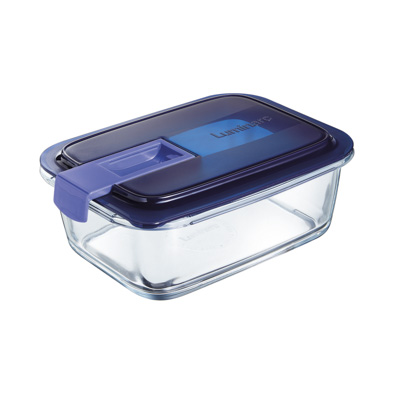 Luminarc Bewaardoos Easy Blue Box 820 ml - Rechthoek - Blauw Deksel
