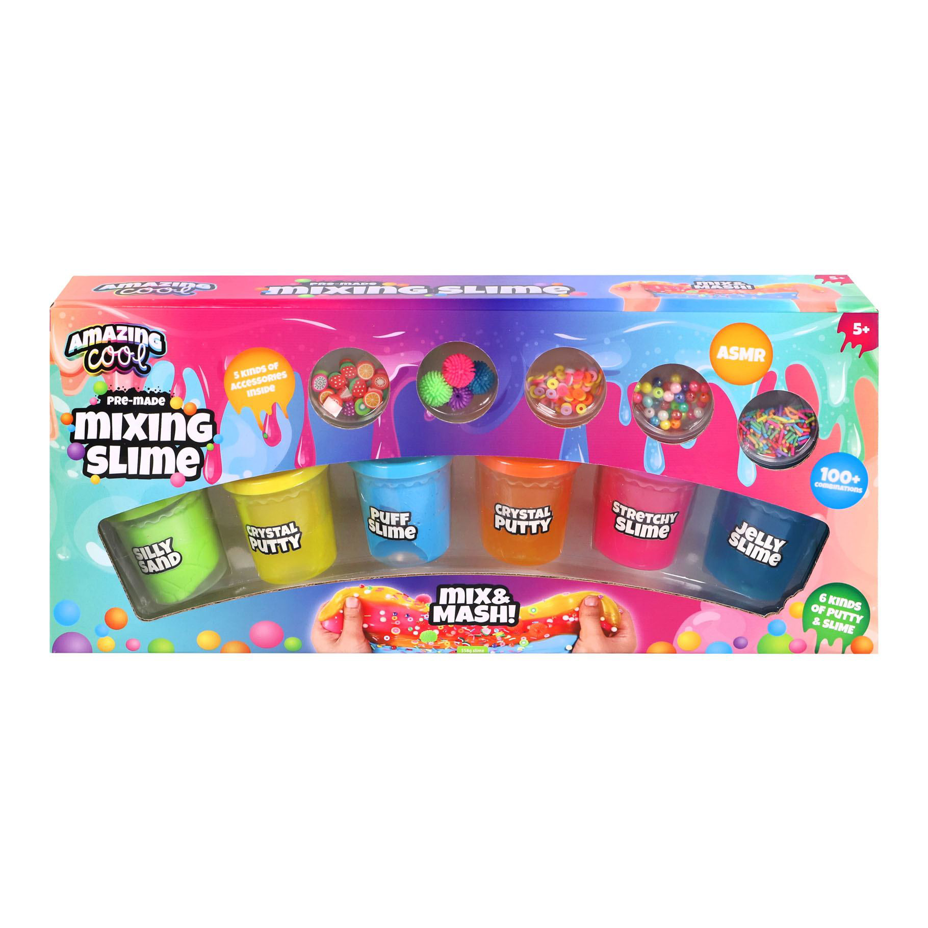 Amazing Cool Mega Slime Mixset, 6 potjes met accessoires