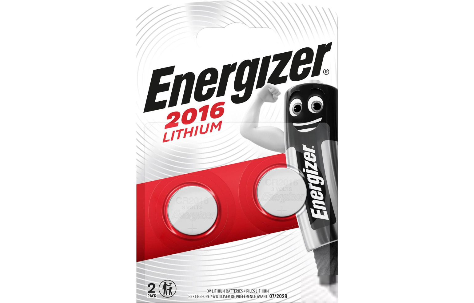 Energizer Knoopcelbatterij Liithium  - CR2016 - 2 Stuks
