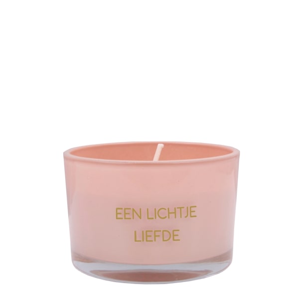 My Flame Geurkaars Een Lichtje Liefde 8x5 cm - Bio Sojawas - Green Tea Time - ism Amnesty International