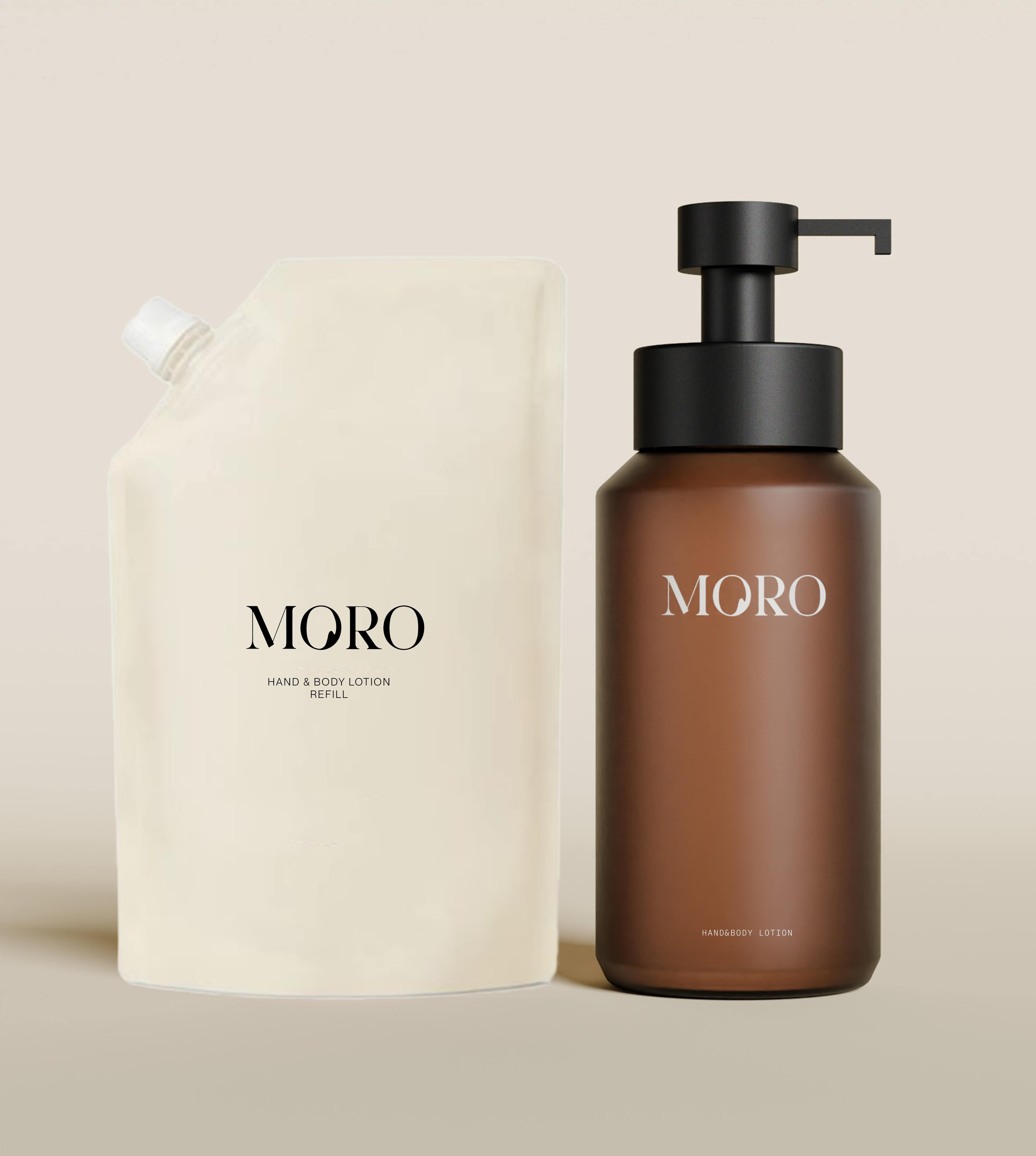 Moro Hand & Body Lotion Rosemary & Cedar 250ml - Bruin - Fles met 1 Navulling Moro Hand & Body Lotion Rosemary & Cedar 250ml - Bruin - Fles met 1 Navulling