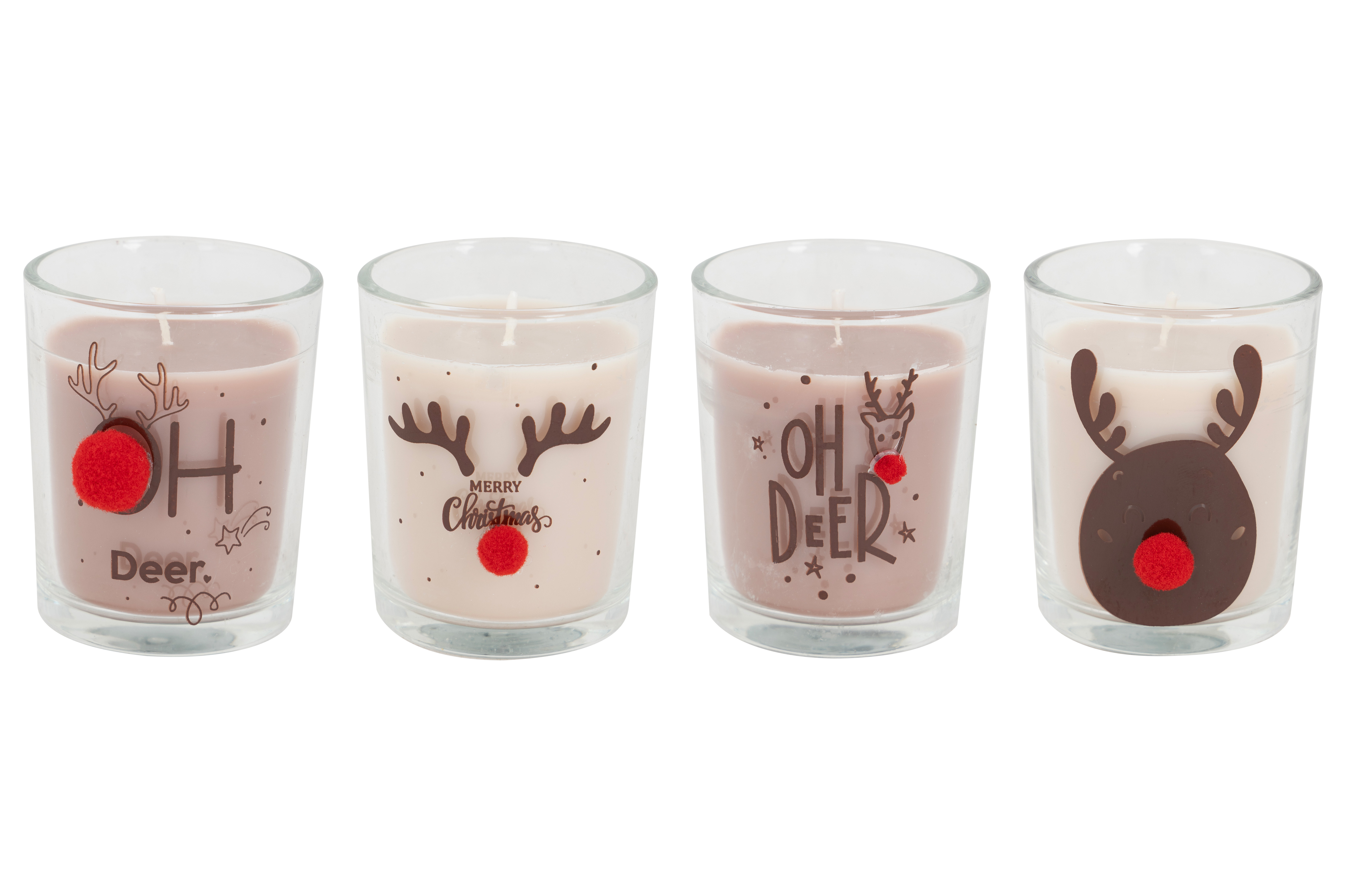 Cosy@Home Kaars Oh Deer 5.5x6.5 cm - Glas - assorti - prijs per stuk