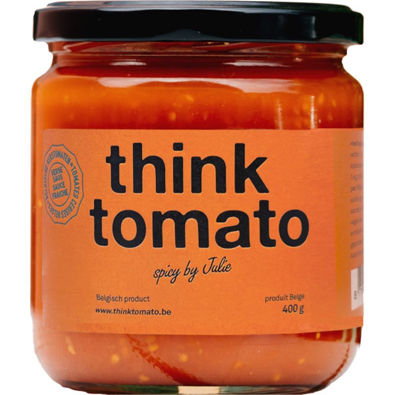 Think Tomato Huisgemaakte Saus met Pikante Belgische Kerstomaten 400g
