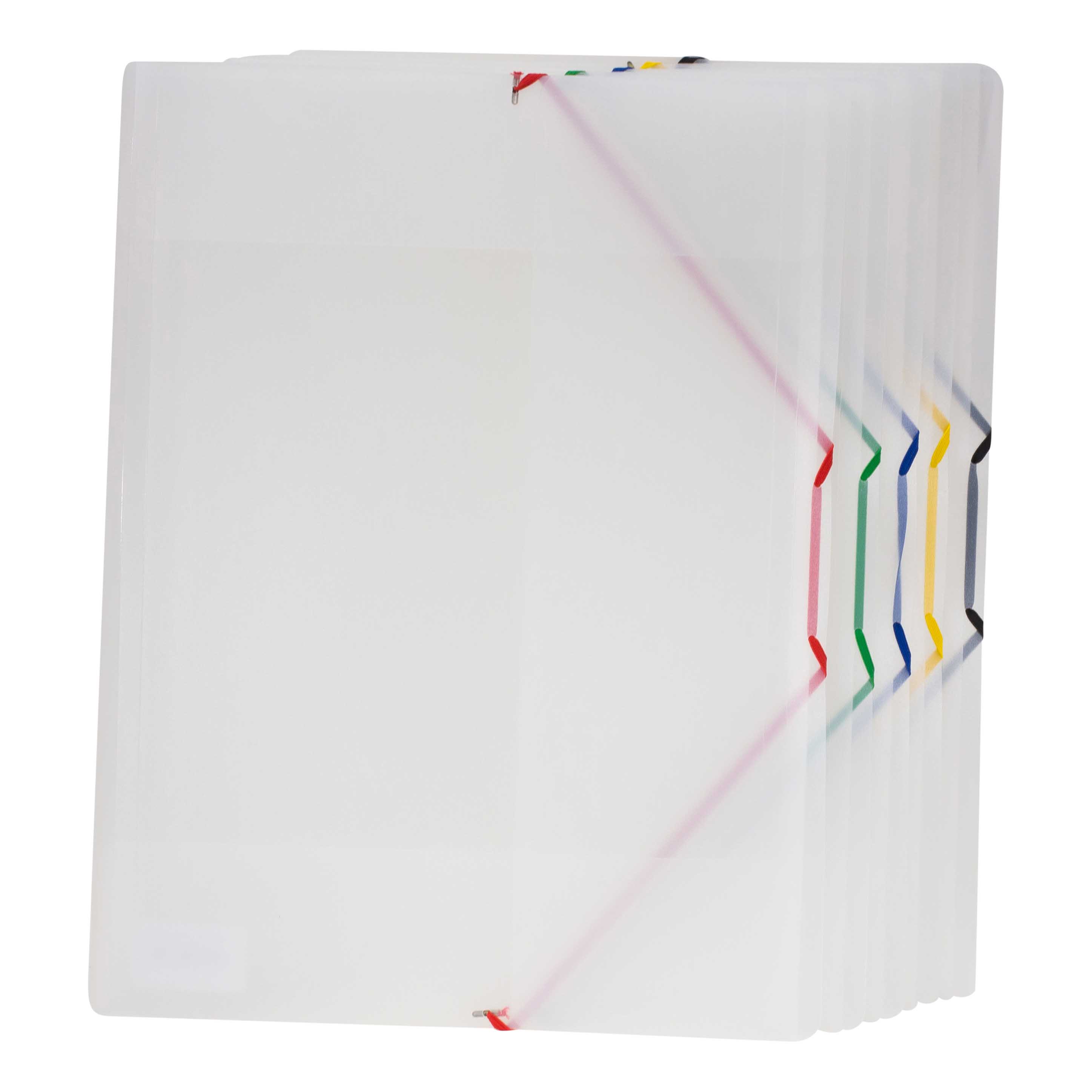Elastomap A3 PP5/10 Transparant 43x31 cm - 3 Kleppen + Elastiek- assorti - Prijs per Stuk