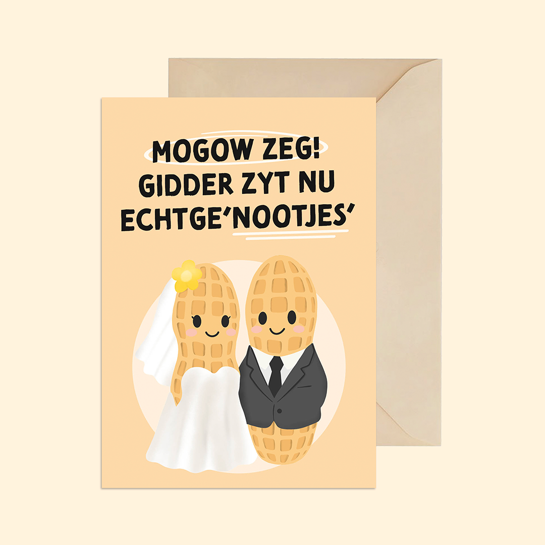 Papier Olé West-Vlaamse Wenskaart - Mogow zeg! Gidder zyt nu echtgenootjes
