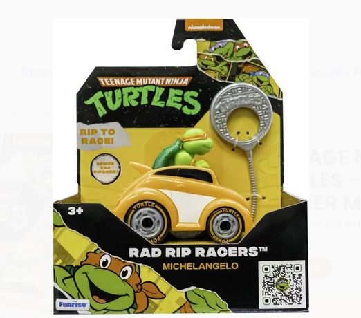 Teenage Mutant Ninja Turtles Rad Rip Racer Michelangelo in voertuig