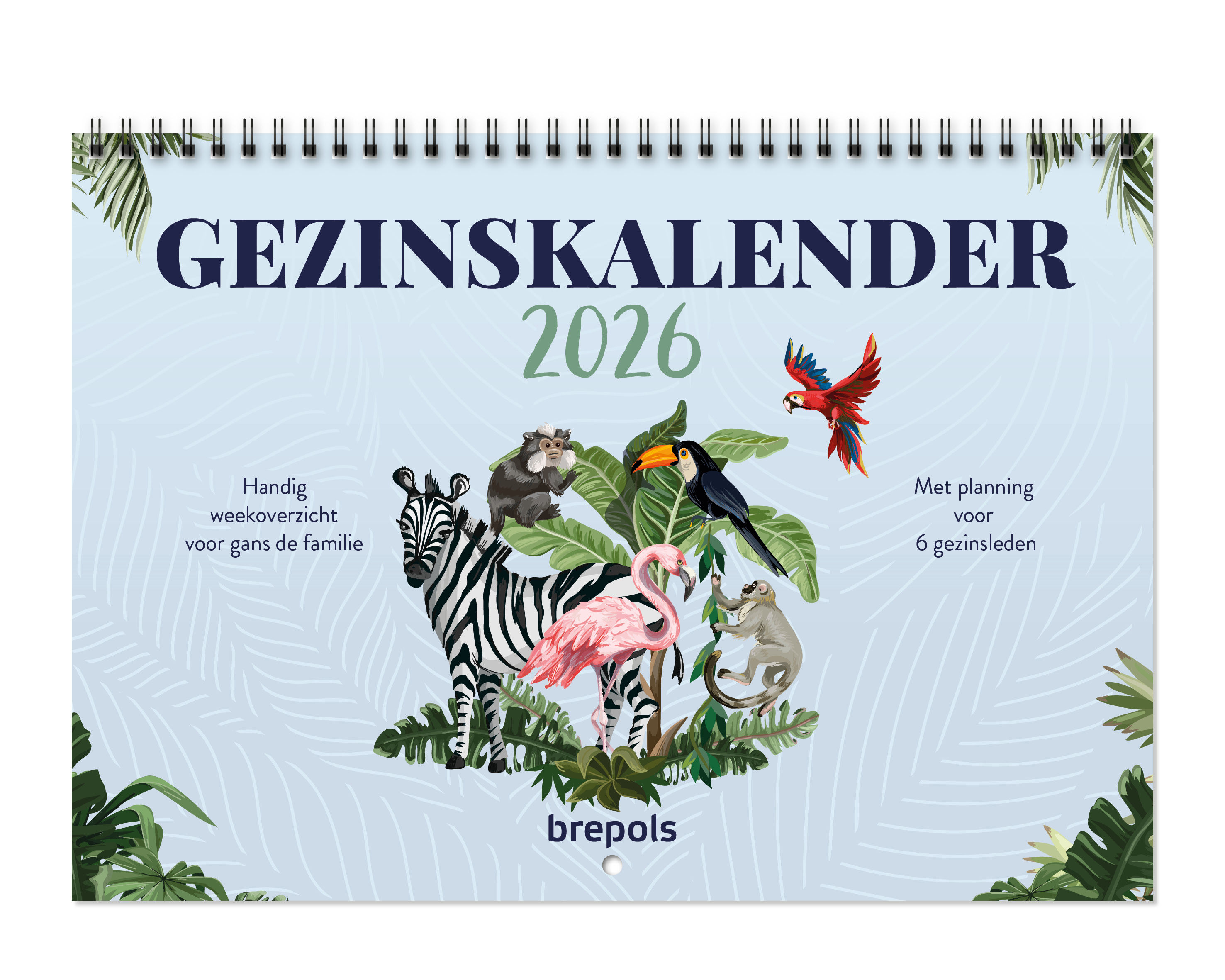Brepols Gezinskalender 2026 Weekoverzicht Blauw 31x22 cm