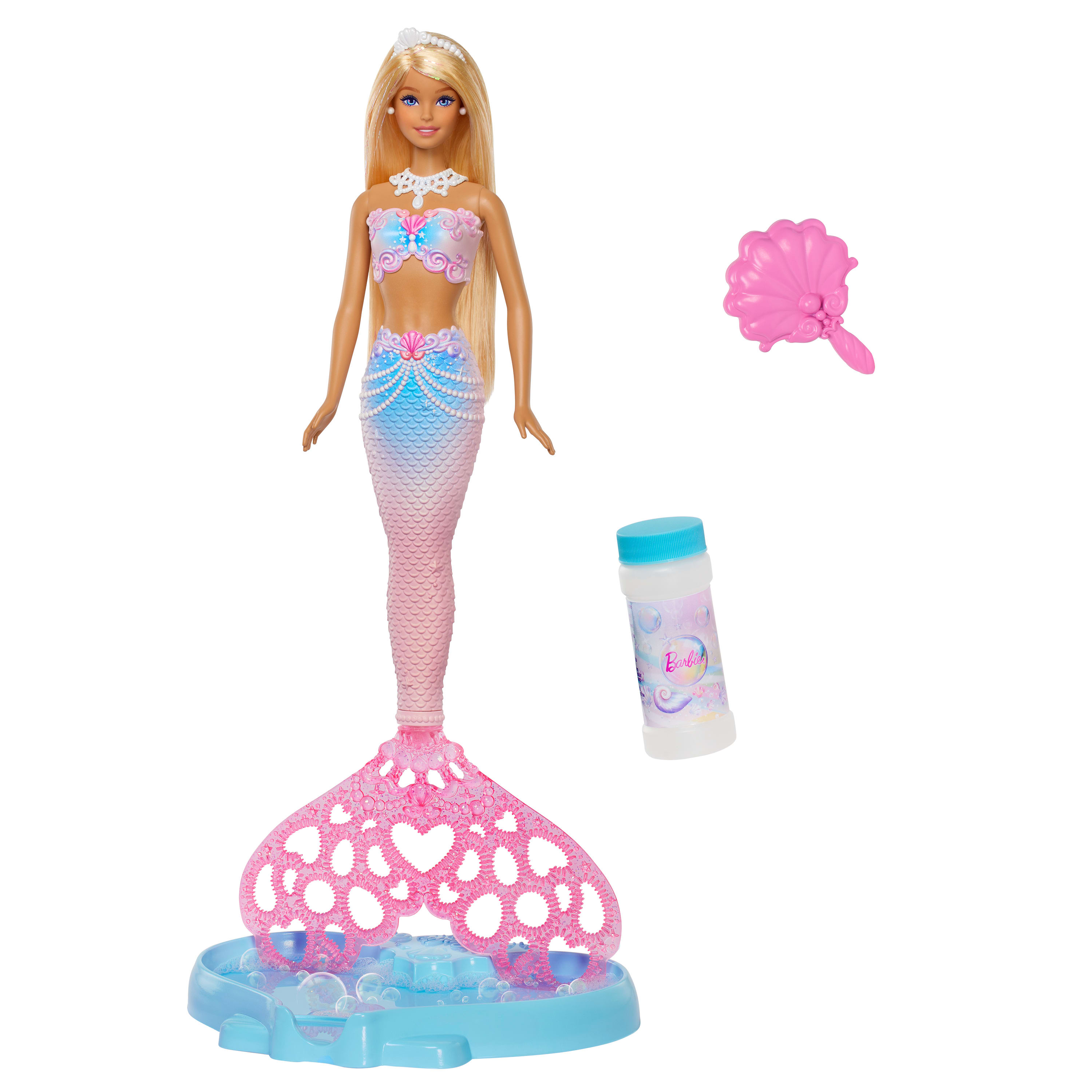 Barbie Glitterende Zeemeermin met Bellenblaas vinnen, Mermaid