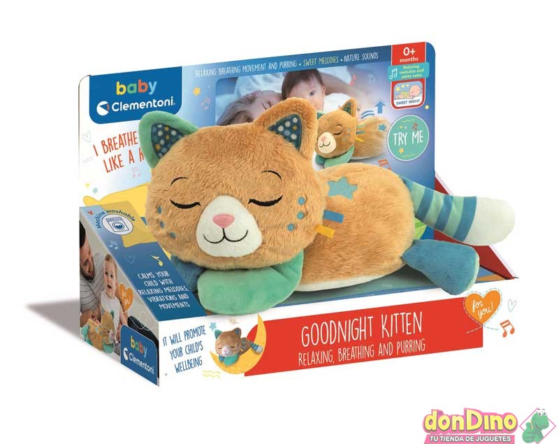Clementoni Baby Spinnende knuffelkat - met classieke muziek - ademt 