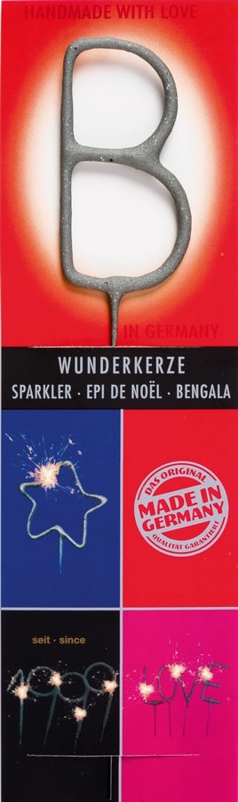 Wondercandle Classic Letter B Grijs