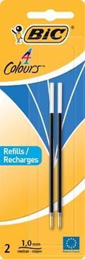 Bic Vulling 4 Colours Balpen Blauw -  2 stuks - Blister