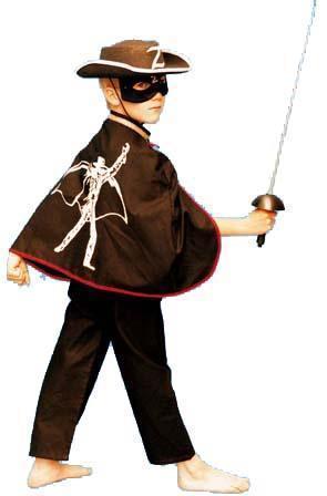 Zorropak, Zwarte Broek Rood Afgeboord Maat 128