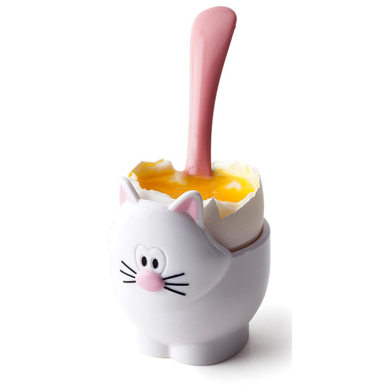 Joie Eierdop Meow Kat met Lepel - assorti - prijs per stuk