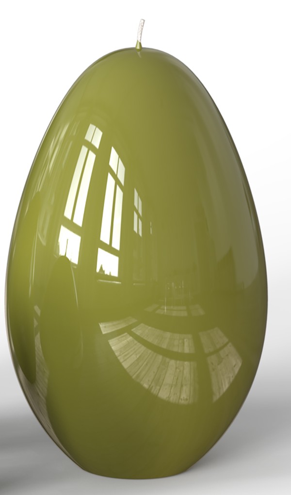 Engels Kerzen Kaars Ei Olive 10x14 cm - Glanzende Lak